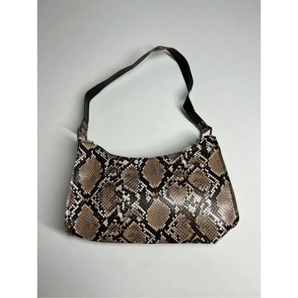 HOBO BAG WITH PYTHON EFFECT AND ZIPPER in Faux Leather